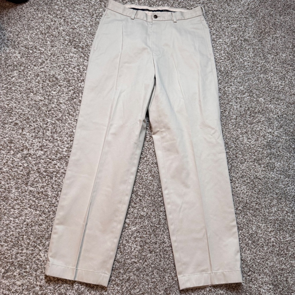 Brooks Brothers Advantage Chino Hudson Men's 31x30 Khaki Flat‎ Front Pants Dress - Picture 2 of 6